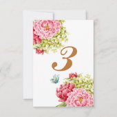 Cartes de table aux pivoines et hydrangeas N° 3 (Devant)