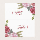 Cartes de table aux roses aquarelles (Outside Unfolded)