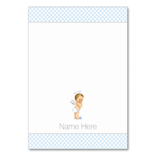 Cartes de table baptême Baby Blue sous tente (Par défaut)