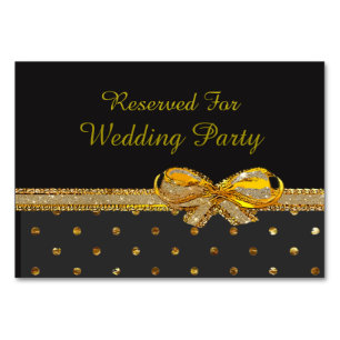 Cartes de table Black and Gold Party ou Mariage
