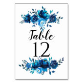 Cartes de table Blue Peonies Numéro de tableau du (Dos)