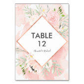 Cartes de table Blush Pink Floral Mariage (Dos)