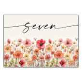 Cartes de table Boho fleur sauvage Numéro Sept (Devant)