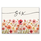 Cartes de table Boho fleur sauvage Numéro Six (Devant)