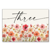 Cartes de table Boho fleur sauvage Numéro Trois (Devant)