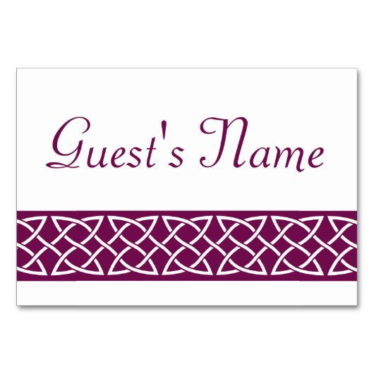 Cartes de table Celtic Weave Hearts in Wine (Devant)