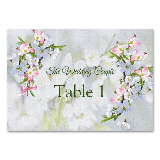 Cartes de table Cerise Blossoms (Devant)