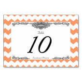 Cartes de table Chevron Tangerine (Dos)