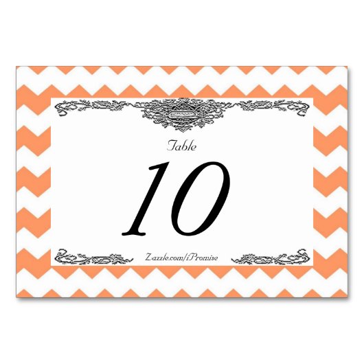 Cartes de table Chevron Tangerine (Devant)