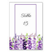 Cartes de table couleur Mariage d'aquarelle violet (Dos)