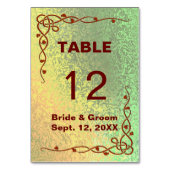 Cartes de table de couleur vert-jaune Mariage (Par défaut)