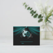 Cartes de table de fête masquée bleu sarcelle (Debout devant)