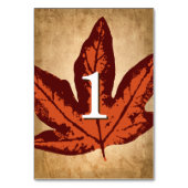 Cartes de table de feuilles d'automne | Mariage de (Dos)