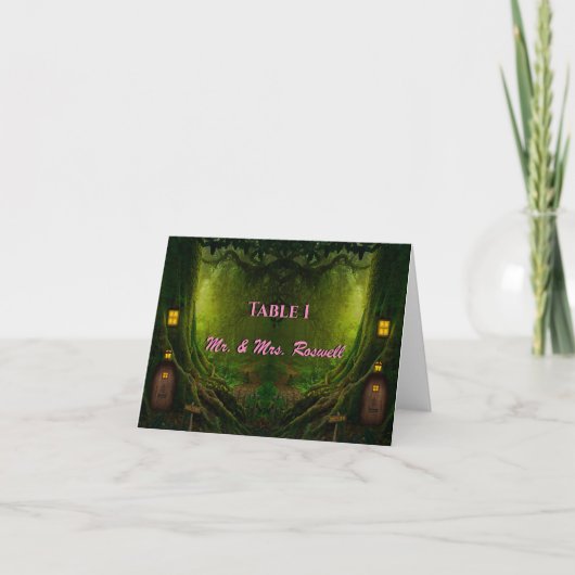 Cartes de table de forêt enchantées (Devant)