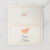 Cartes de table de garniture de bar Mimosa tranche (Extérieur déplié)