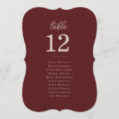 Cartes de table de graphique de sièges de vin prof (Devant)