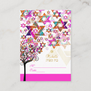 Cartes de table de la Bar-Mitsva PixDezines Arbre 