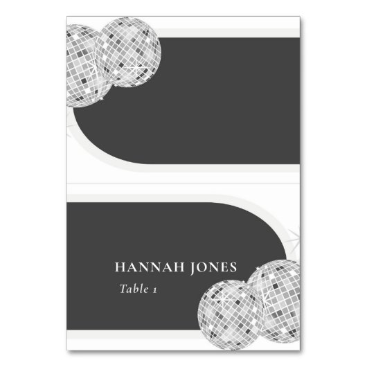 Cartes de table de mariage à boule disco rétro Hal (Par défaut)