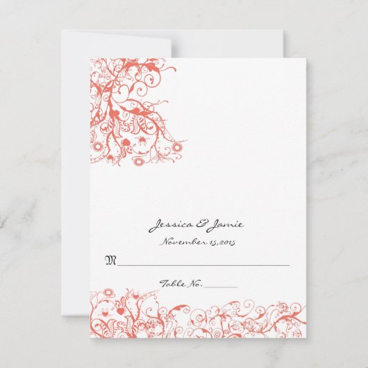 Cartes de table de mariage à faire soi-même avec t (Dos)