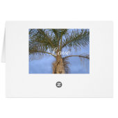Cartes de table de mariage à la plage avec palmier (Dos Horizontal)
