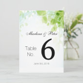 Cartes de Table de Mariage à l'Aquarelle de Feuill (Debout devant)