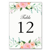 Cartes de table de mariage à l'aquarelle de fleurs (Dos)
