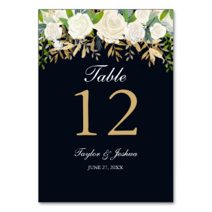 Cartes de table de mariage à l'aquarelle florale o