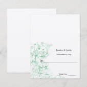 Cartes de table de mariage à marquer et plier soi- (Devant / Derrière)