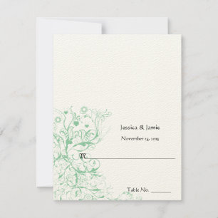 Cartes de table de mariage à marquer et plier soi-