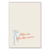 Cartes de table de mariage à nœud orange bleu dess (Par défaut)