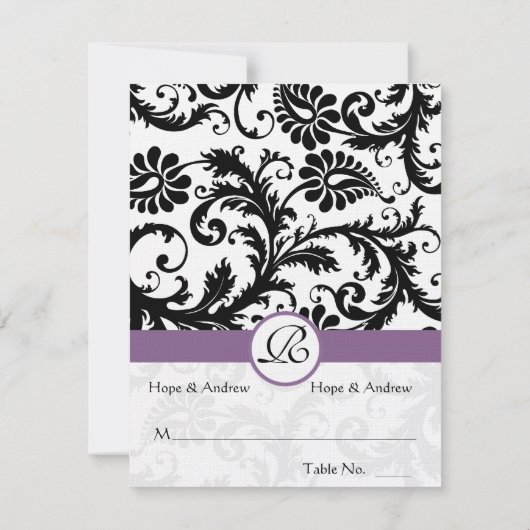 Cartes de table de mariage à plier et marquer soi- (Dos)
