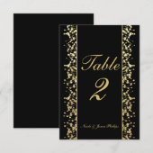 Cartes de table de mariage à souffle de bébé noir (Devant / Derrière)