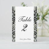 Cartes de table de mariage à souffle de bébé noir  (Debout devant)