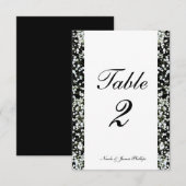 Cartes de table de mariage à souffle de bébé noir  (Devant / Derrière)