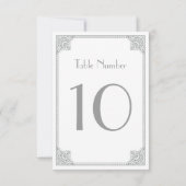 Cartes de table de mariage Art Déco argentées (Dos)