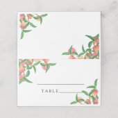 Cartes de table de mariage aux pêches (Extérieur déplié)