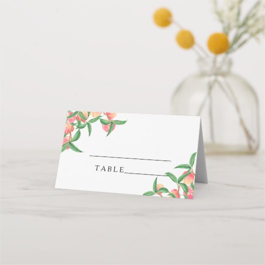 Cartes de table de mariage aux pêches (Devant)