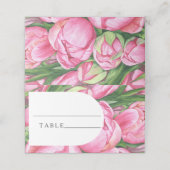 Cartes de table de mariage aux pivoines roses (Extérieur déplié)