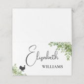 Cartes de Table de Mariage avec Menu de Dinde aux (Extérieur déplié)