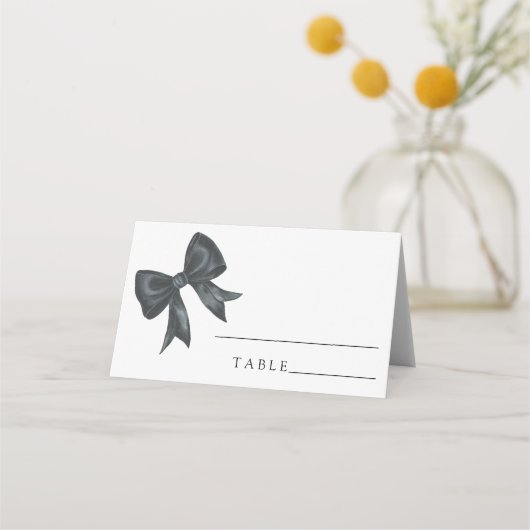 cartes de table de mariage avec ruban noir pour la (Devant)