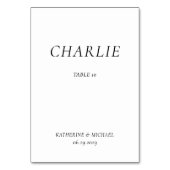 Cartes de table de mariage blanches élégantes et i (Dos)
