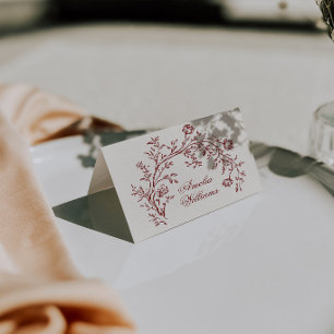 Cartes de Table de Mariage Bohème Floral Bourgogne