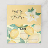 Cartes de table de mariage Boho citrons et verdure (Extérieur déplié)
