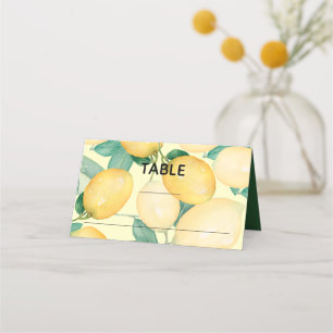 Cartes de table de mariage Boho citrons et verdure