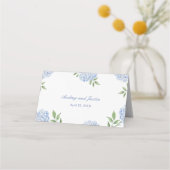 Cartes de Table de Mariage, Bordure d'Hydrangea Bl (Dos)