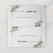 Cartes de table de mariage botanique moderne noir (Extérieur déplié)