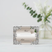 Cartes de table de mariage Crème Rose Argent Blanc (Debout devant)
