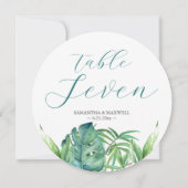 Cartes de table de mariage de destination de verdu (Dos)