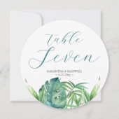 Cartes de table de mariage de destination de verdu (Devant)