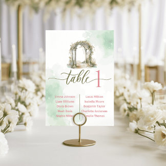 Cartes de Table de Mariage de Porte de Jardin Fant